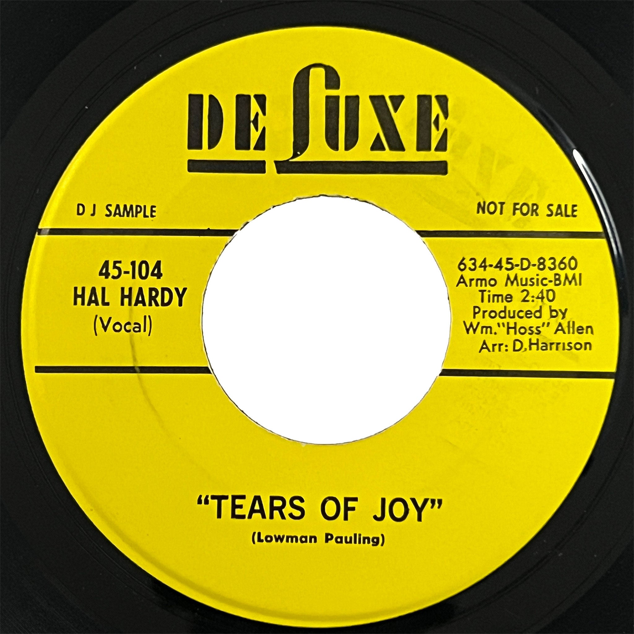 Hal Hardy - Tears Of Joy (promo)