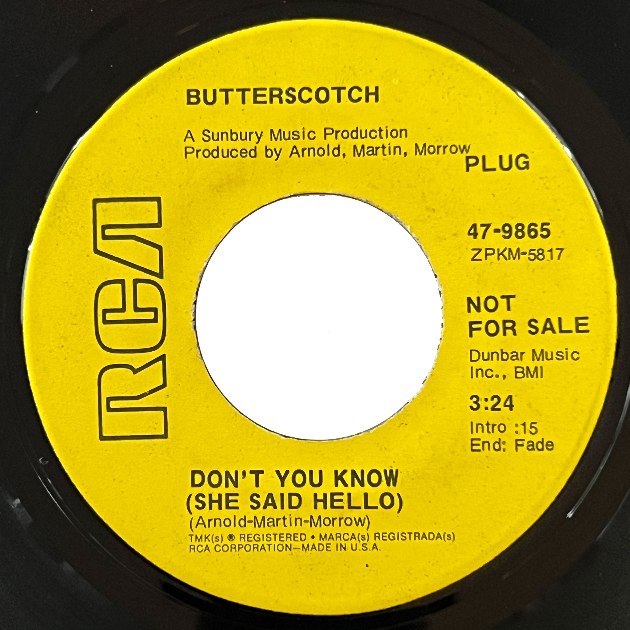 Butterscotch - Don't You Know (She Said Hello) (promo)
