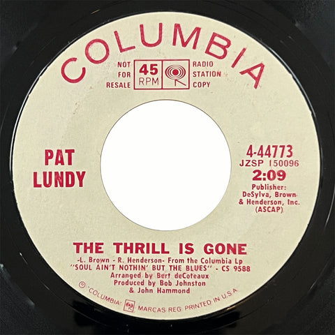 Pat Lundy - The Thrill Is Gone (promo)