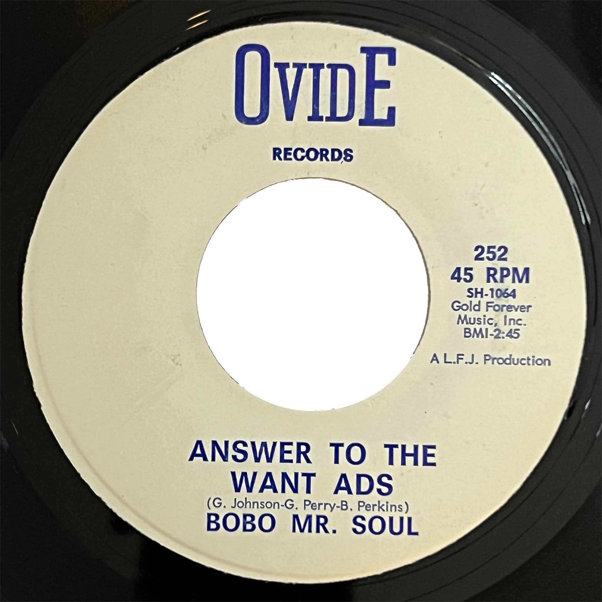 Bobo Mr. Soul - Answer to The Want Ads (white label)