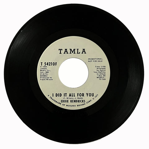 Eddie Kendricks - I Did It All For You (promo)