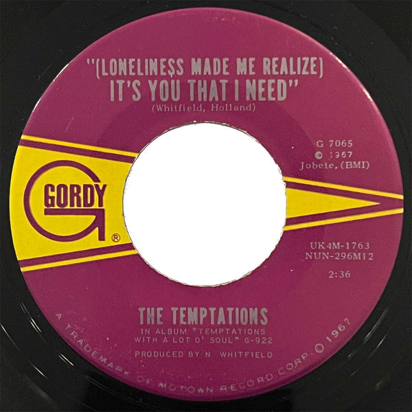 Temptations - (Loneliness Made Me Realize) Its You That I Need