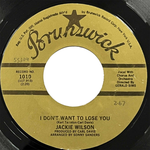 Jackie Wilson - I Don't Want To Lose You / Just Be Sincere