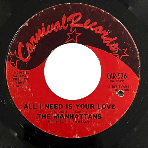 Manhattans - All I Need Is Your Love (script logo)