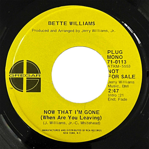 Bette Williams - Now That Im Gone