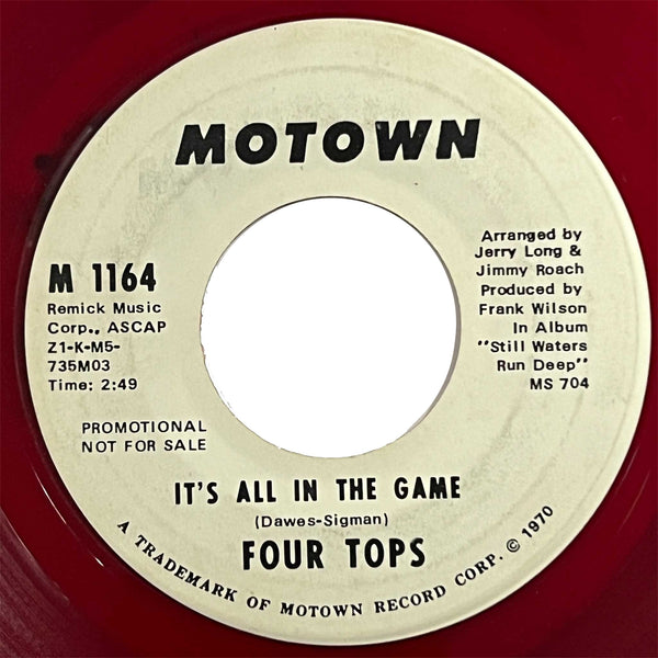 Four Tops - It's All In The Game (red wax promo)