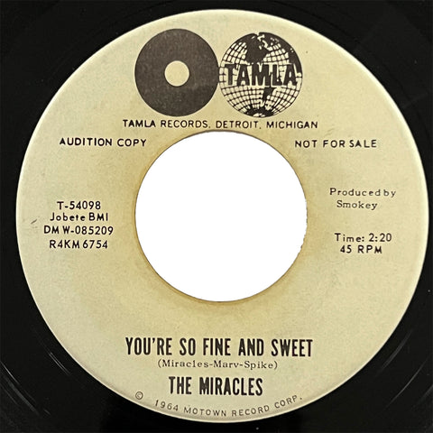 Miracles - You're So Fine And Sweet (promo)