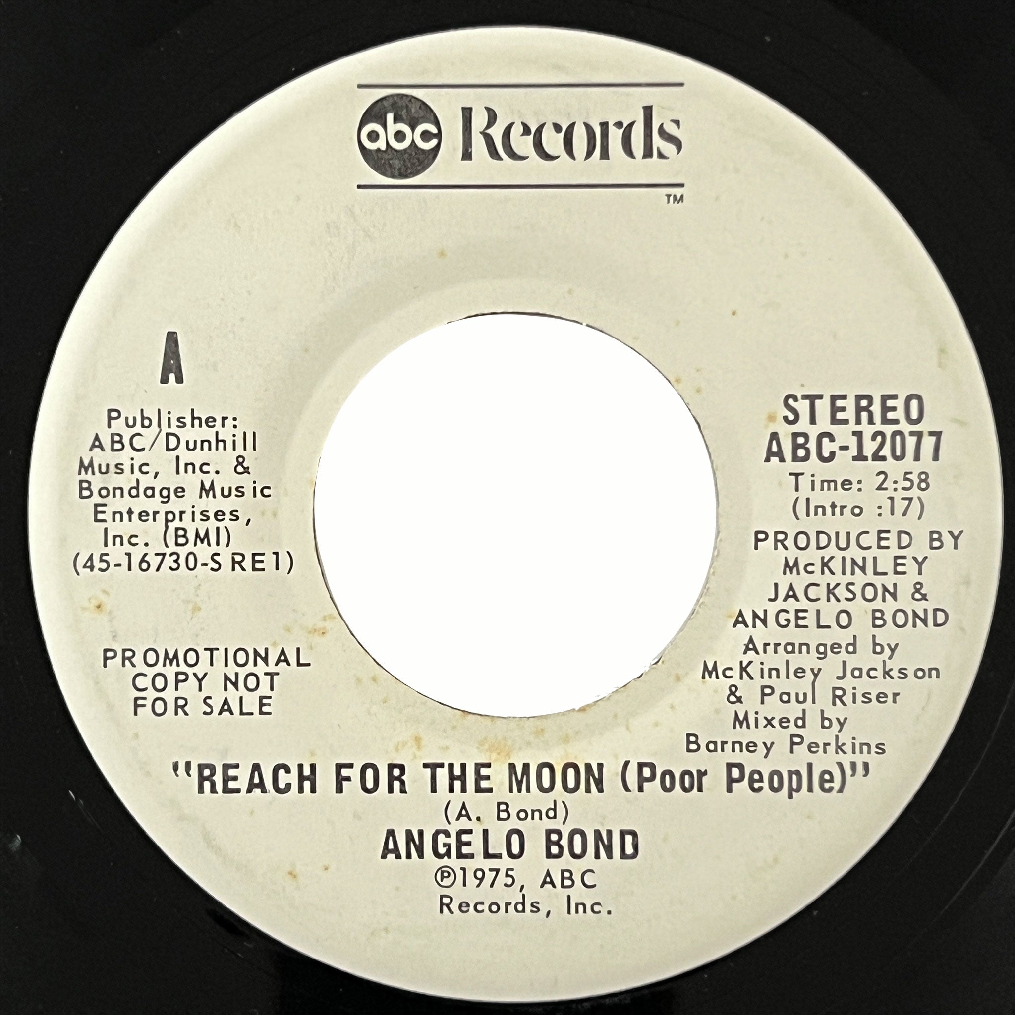 Angelo Bond - Reach For The Moon (Poor People) (promo)
