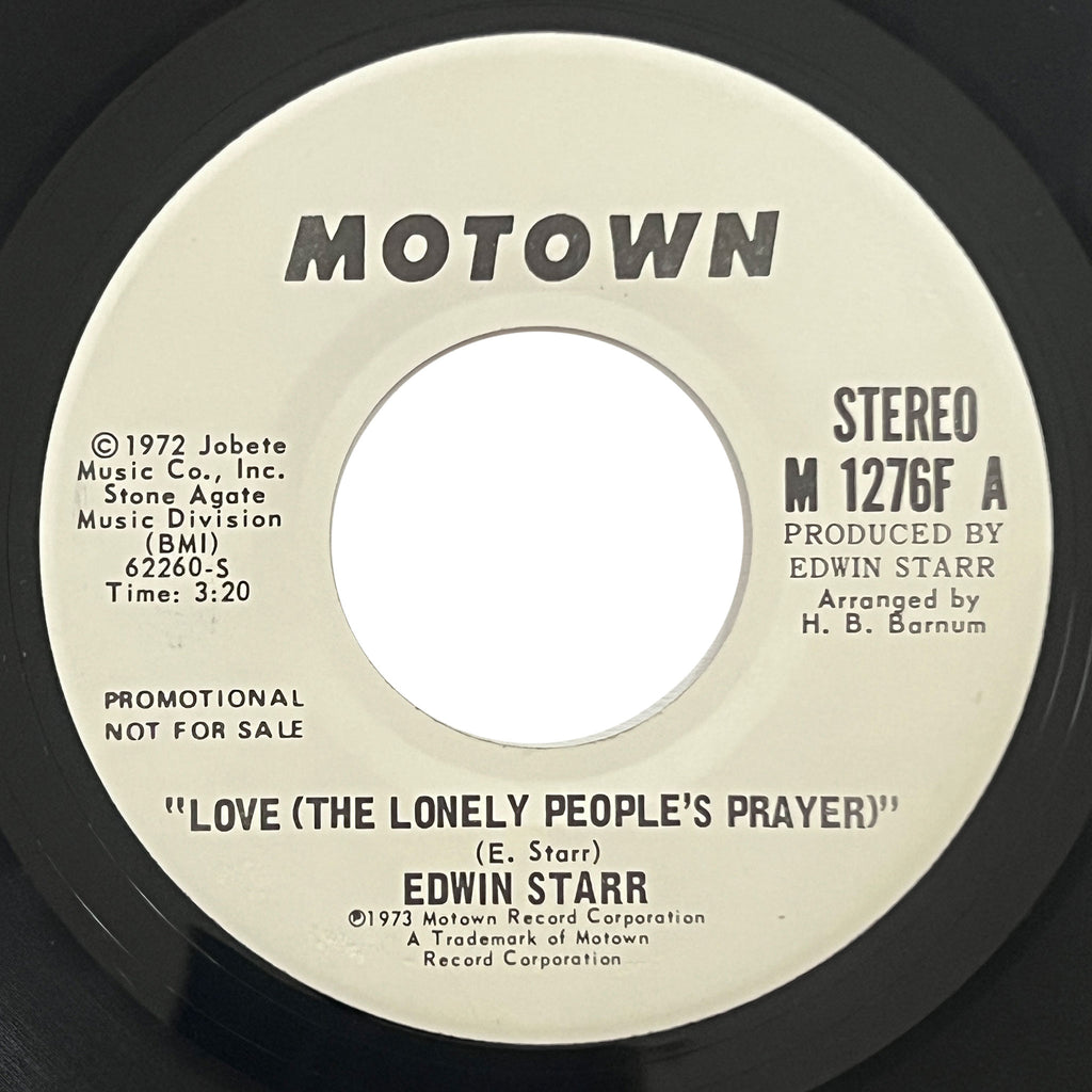 Edwin Love Edwin Starr - Love (The Lonely Peoples Prayer) (promo)