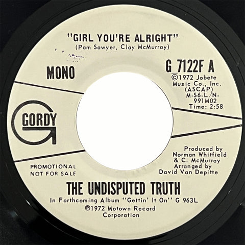 The Undisputed Truth - Girl, You're Alright (promo)