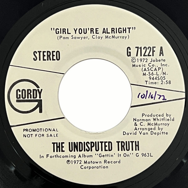 The Undisputed Truth - Girl, You're Alright (promo)
