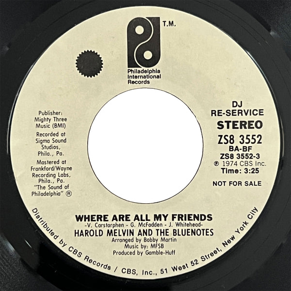 Harold Melvin and the Bluenotes - Where Are All My Friends (promo)