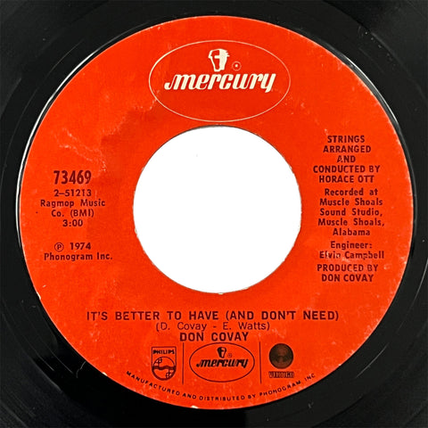 Don Covay - It's Better To Have (And Don't Need)