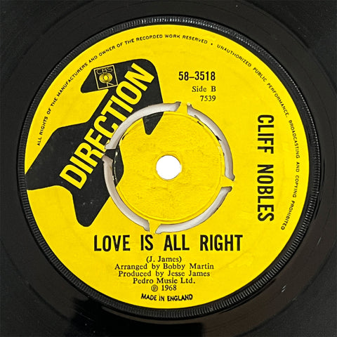 Cliff Nobles - Love Is All Right / The Horse (UK)