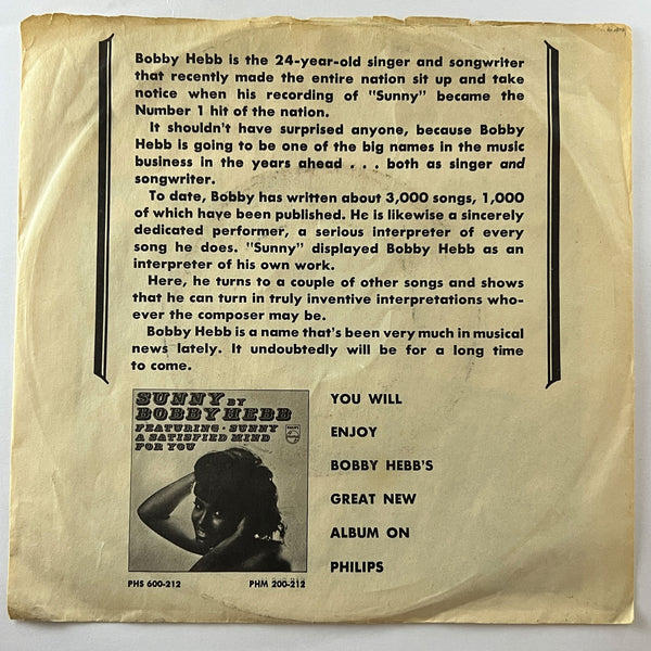 Bobby Hebb - Love, Love, Love (with Pic Sleeve)