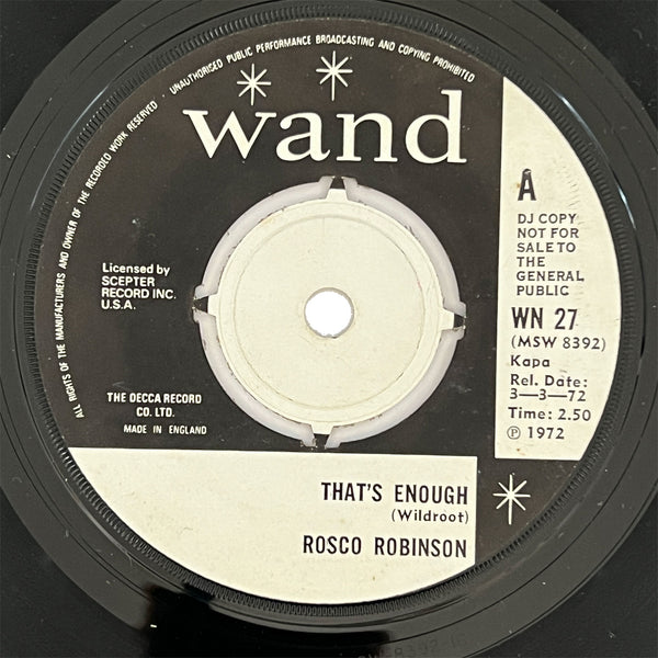 Rosco Robinson - That's Enough (promo) (UK)