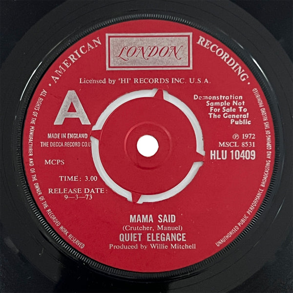 Quiet Elegance - Mama Said (promo)