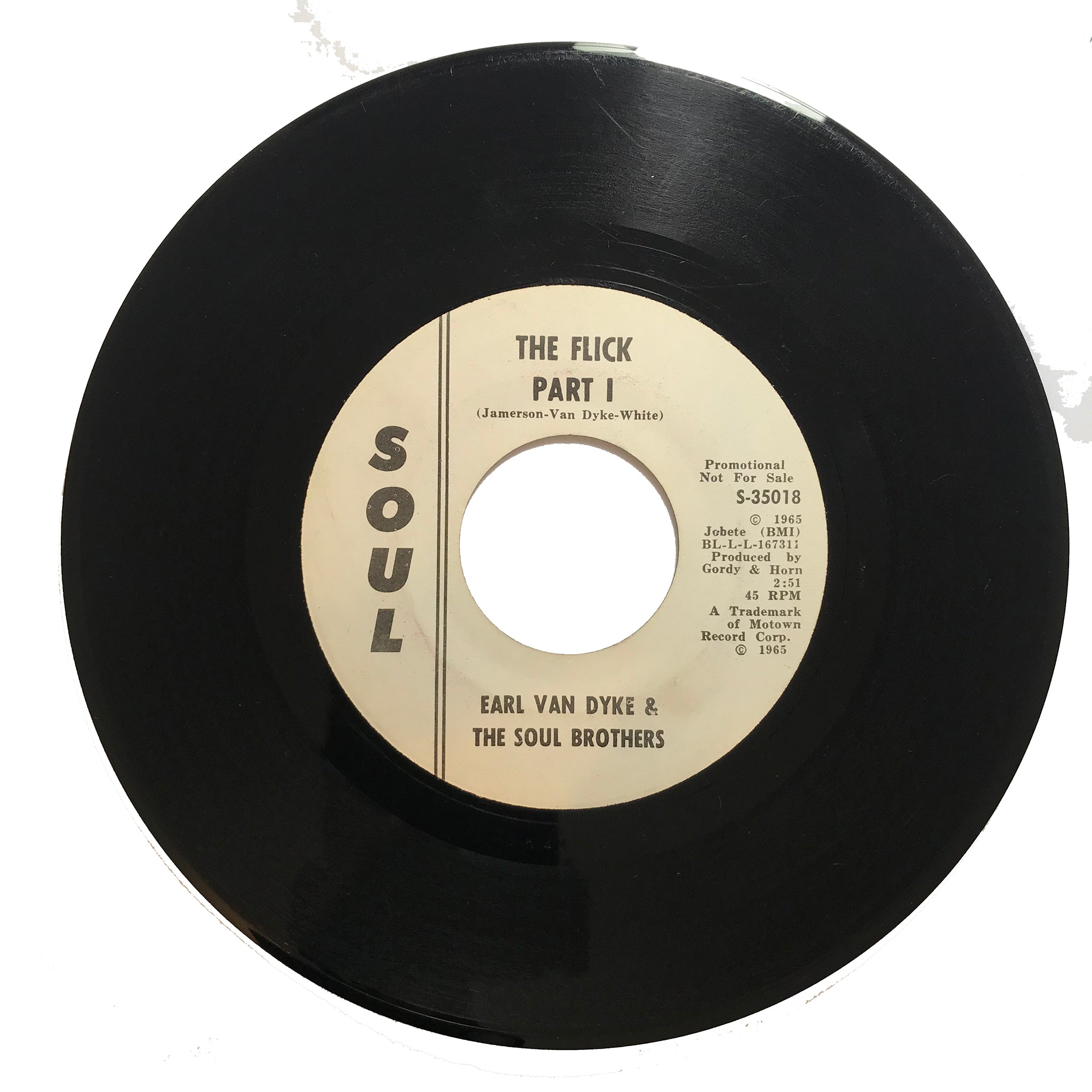 Earl Van Dyke - Flick Part One / Flick Part Two - Soul S-35018 Promo